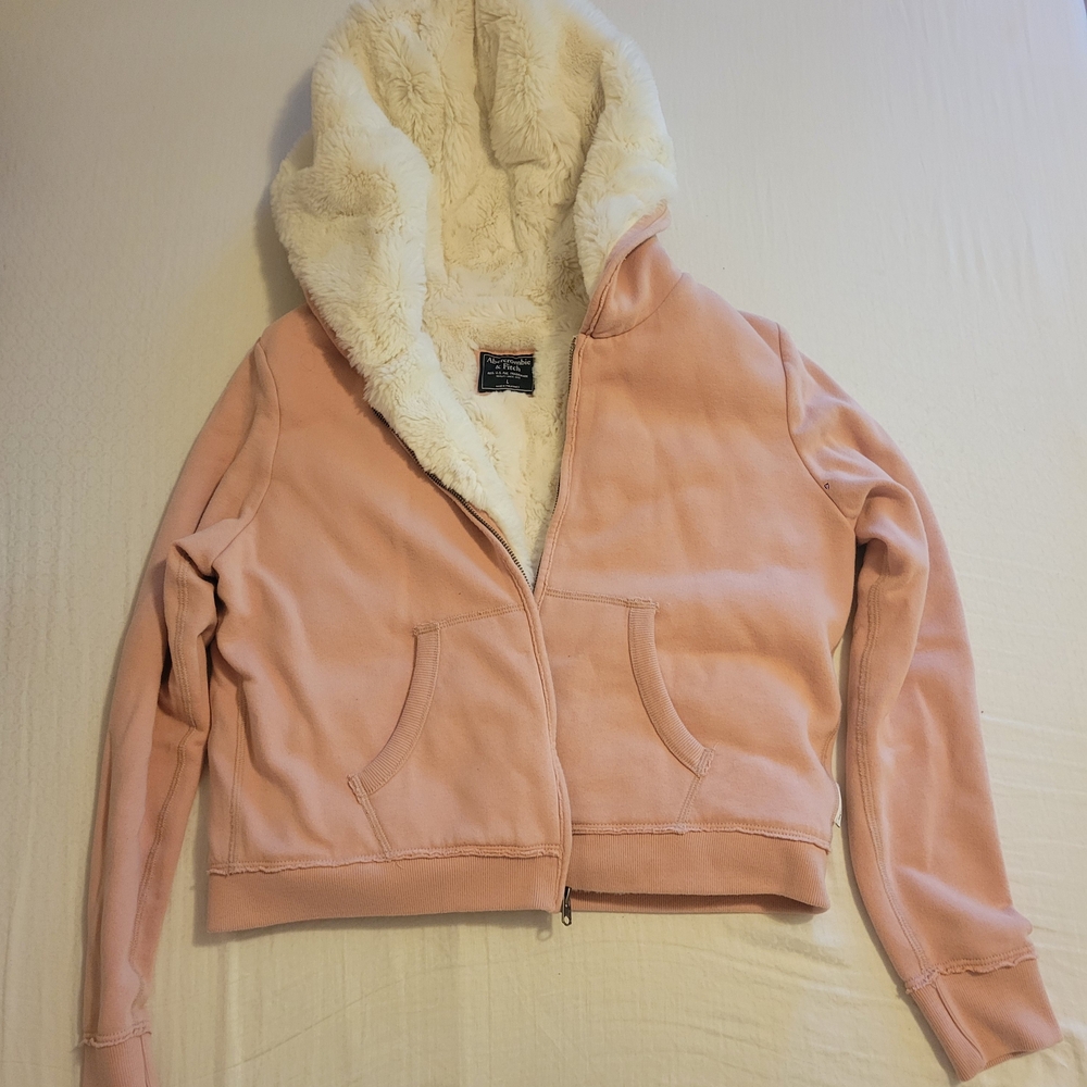 Abercrombie & Fitch Women's Pink Fleece-Lined Thick & Warm Jacket